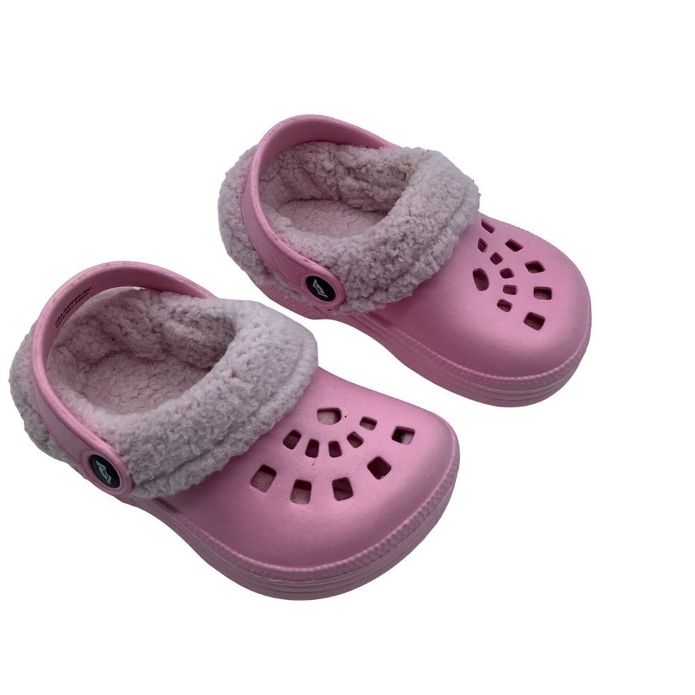 Dawgs Clogs Toddler‎ Girls Sz 7/8 Fleece Lined Pink Doggers EUC